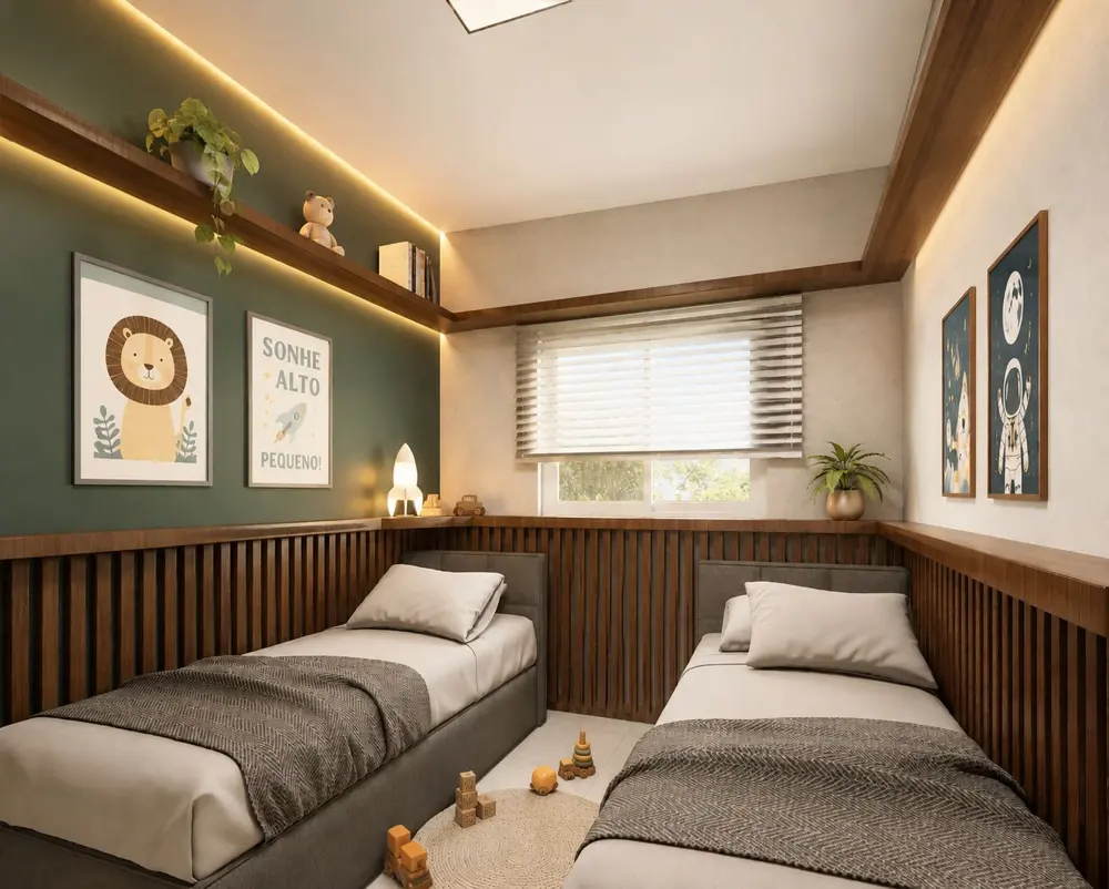 Segundo dormitório decorado como quarto infantil